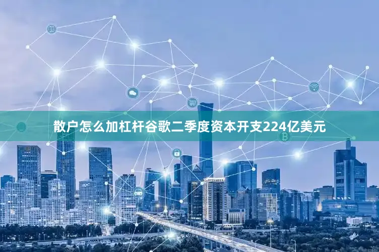 散户怎么加杠杆谷歌二季度资本开支224亿美元